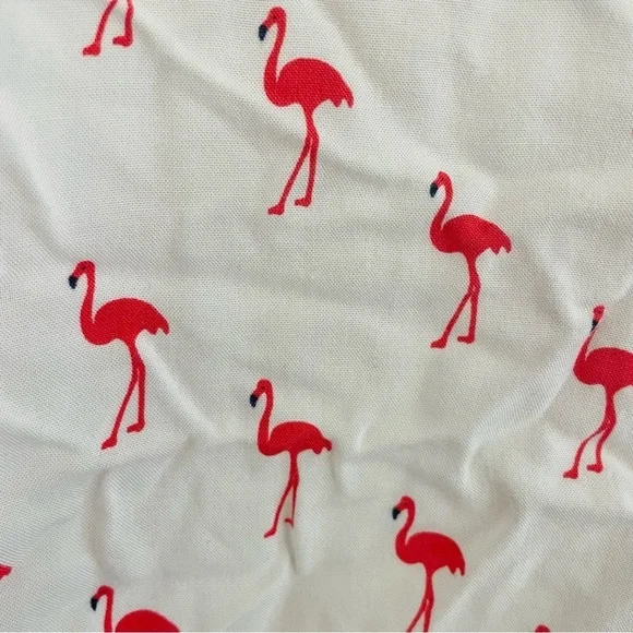 Just Living Flamingo Print Button Down Top Pink White Size L - Picture 8 of 15